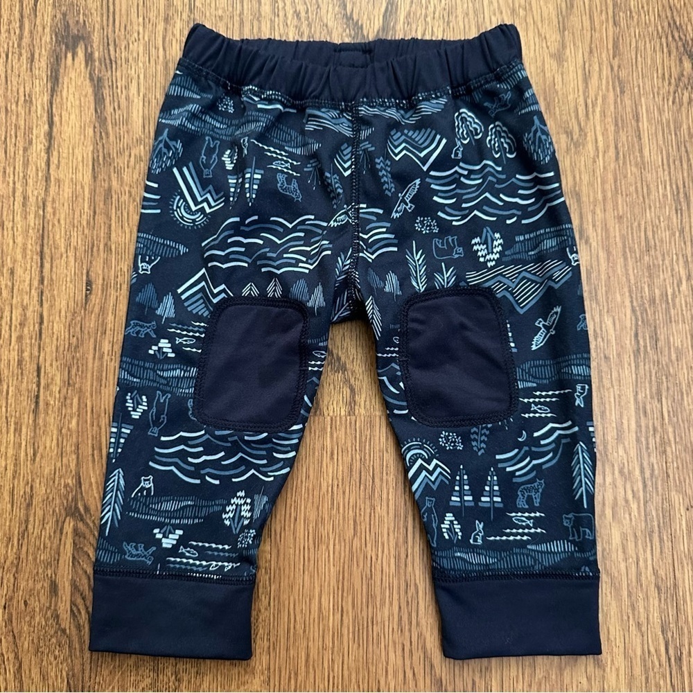 Patagonia Blue Forest Print Capile Baselayer Pants Size 3-6 Months